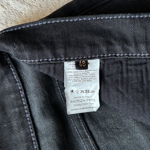 Made in Italy PATRIZIA PEPE Black STRETCH COTTON Slim JEANS Size 48 EUR | 32 US - Picture 6 of 10